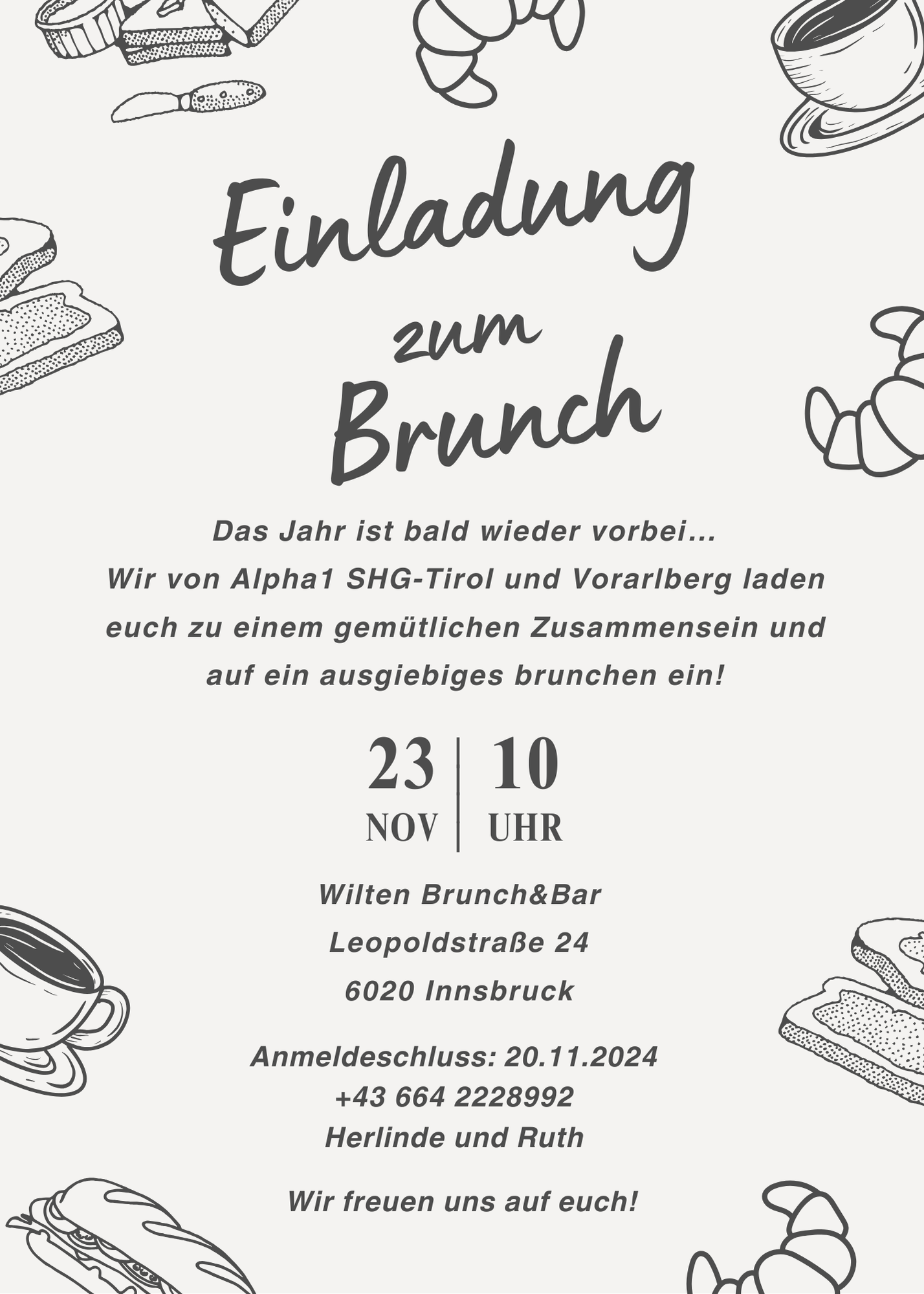 Einladung zum Brunch der SHG Tirol / Vorarlberg